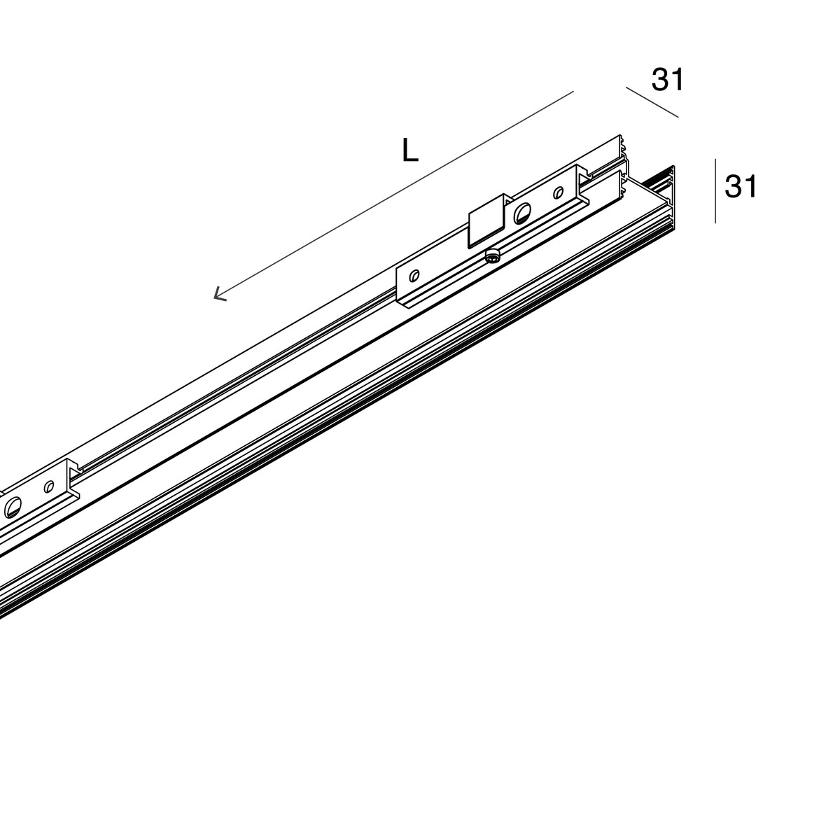 P-30: STRIP NERO PARETE L1600