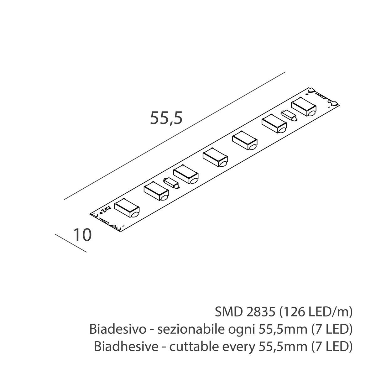 STRIP LED: 11,5W/M-24V-5M-4K 10MM CRI90