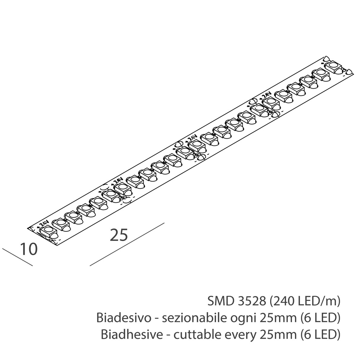 STRIP LED: 8,8W/M-24V-5M-4K CRI90