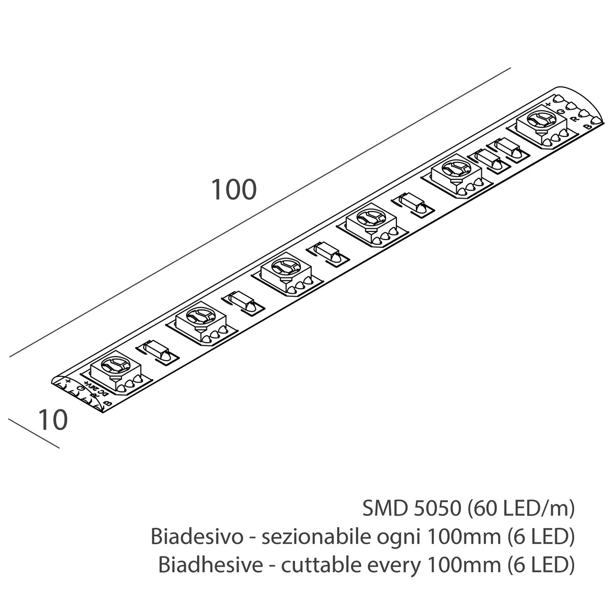 STRIP LED: 14,4W/M-24V-5M-RGB-IP65