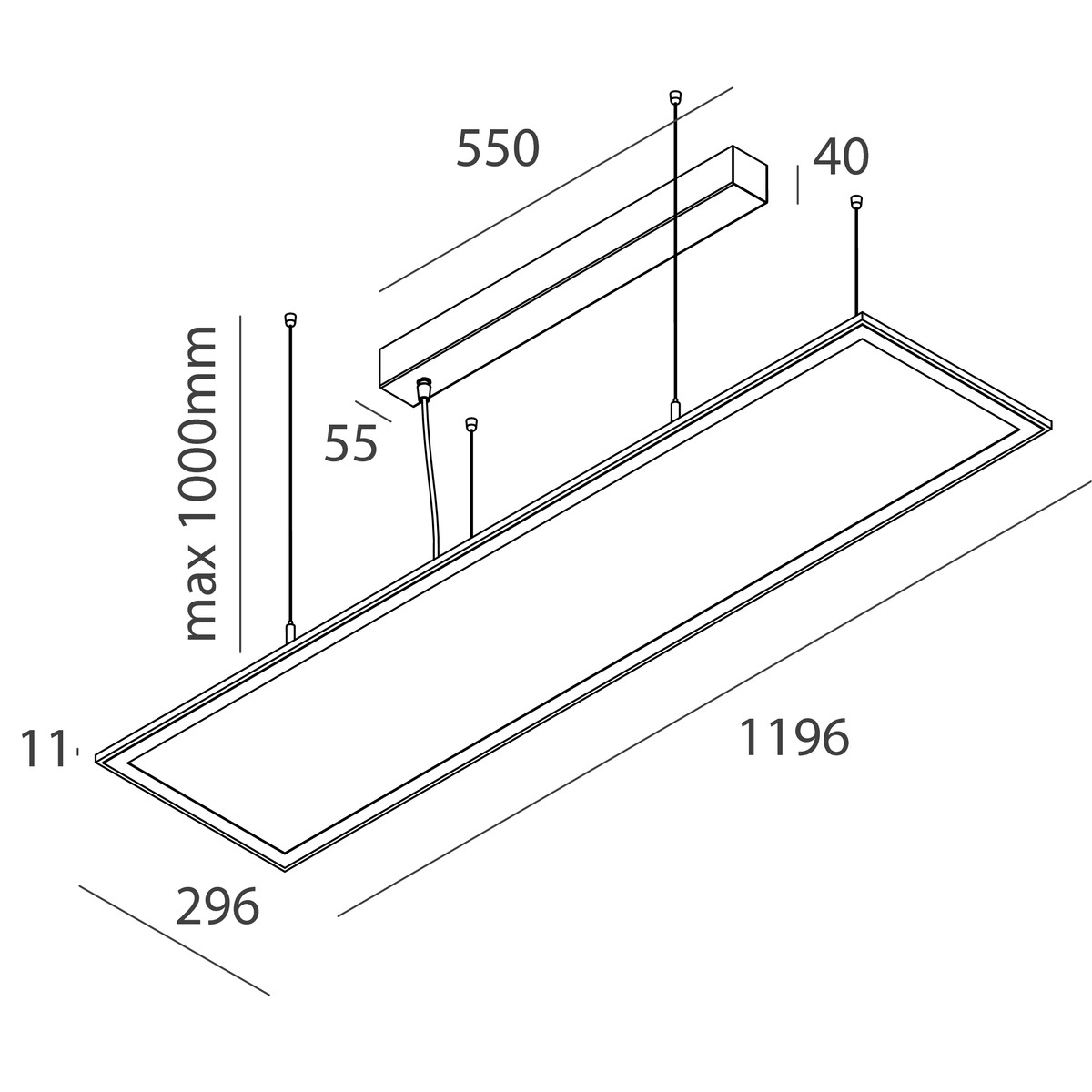 THE PANEL: 1200X300 33W 3K C/SOS.DIR/IND