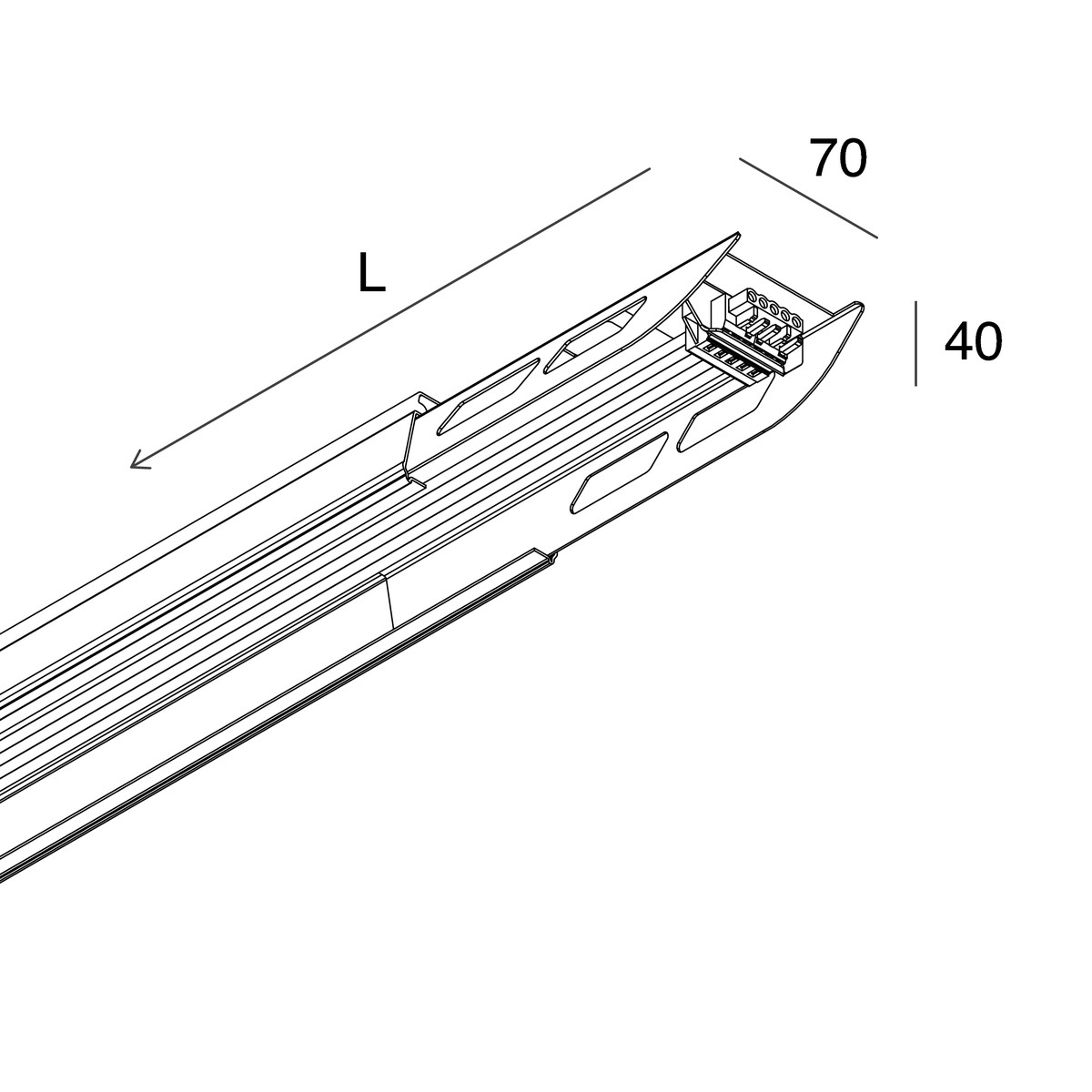 LI-NEAR: MODULO F/M 5 POLI 1,65M BIA