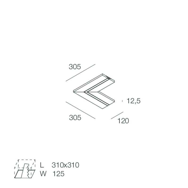 L-16 EVO: ANGOLARE OPALE 305X305MM HYDRO