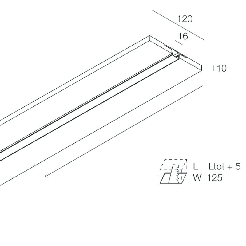 L-16 LOW: LINEARE OPALE 2M LASTRE 10MM