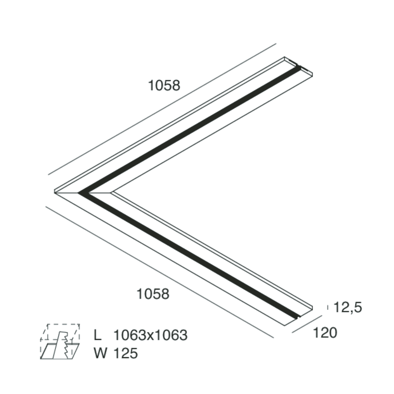 L-16 TRACK: ANGOLARE 1+1 M NERO
