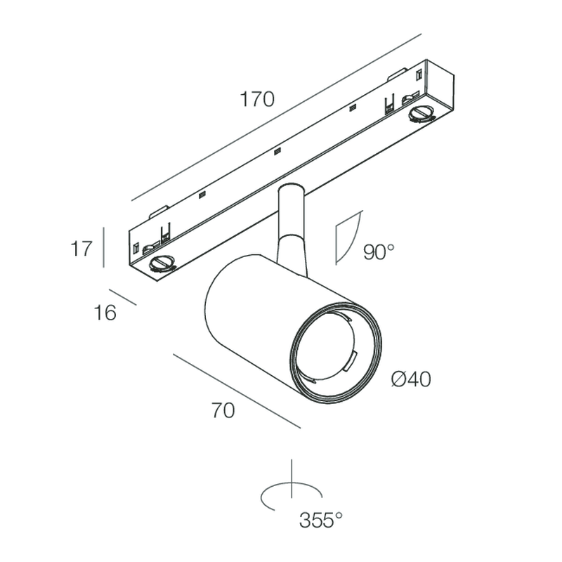 MIR F8: 6W DALI 48V 3K 20 NERO