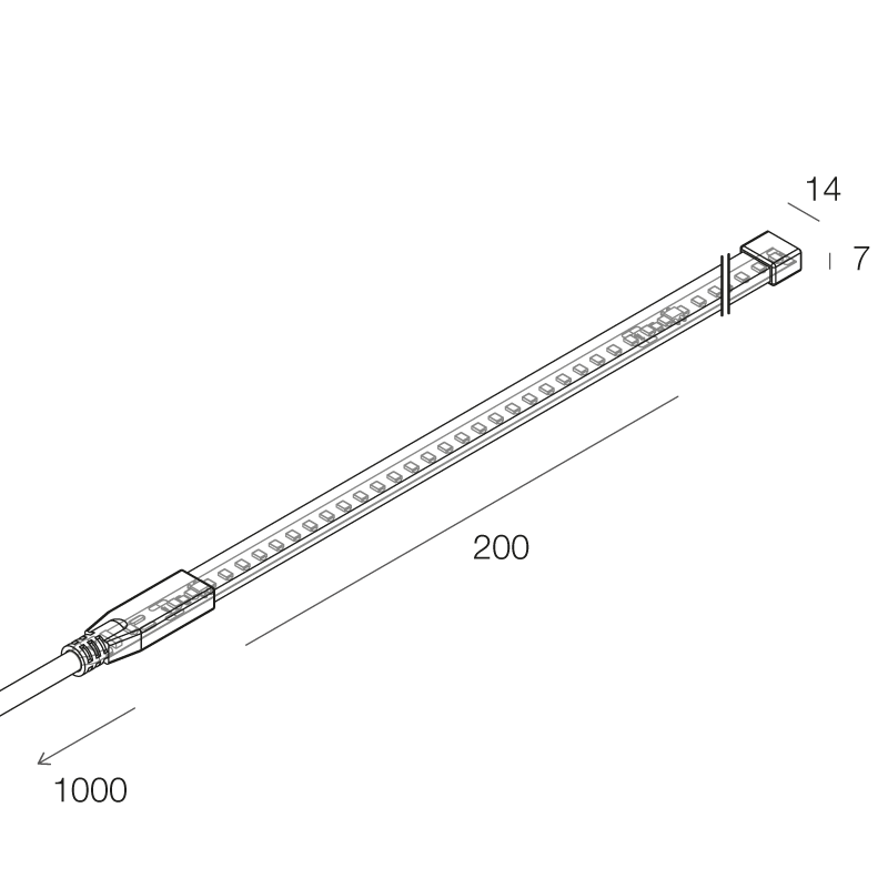 STRIP LED 230VAC: 18W/M - 5M - 3K