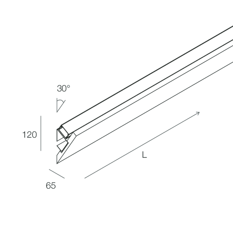 V-30: VELETTA ANG.30 OPALE L.2000MM